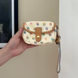 y2k 2000s rainbow DB graphic logo Dooney & Bourke wristlet / mini bag